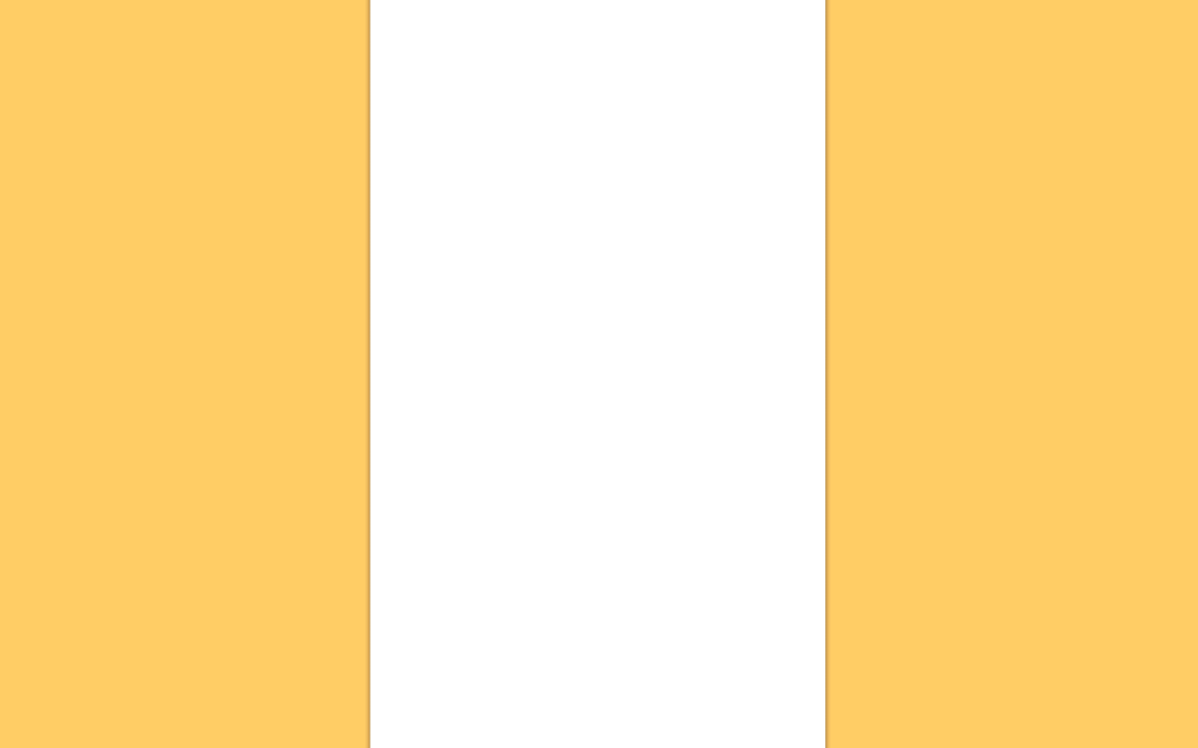 Tall white paper strip framed by yellow