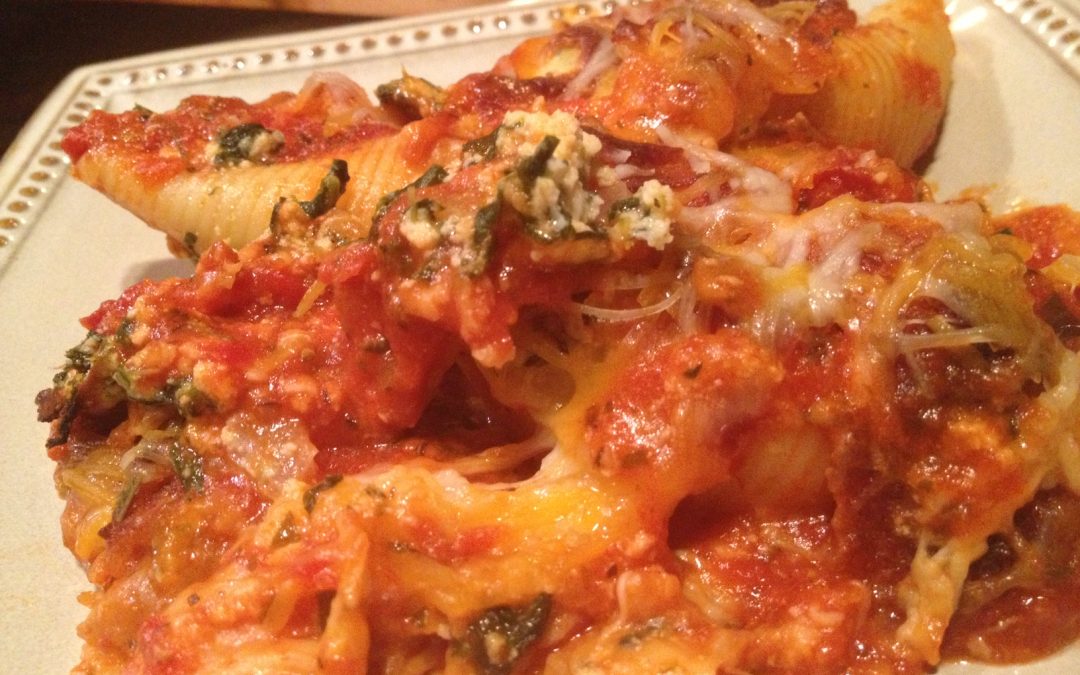 Spinach and Ricotta Stuffed Shells – Serves 8