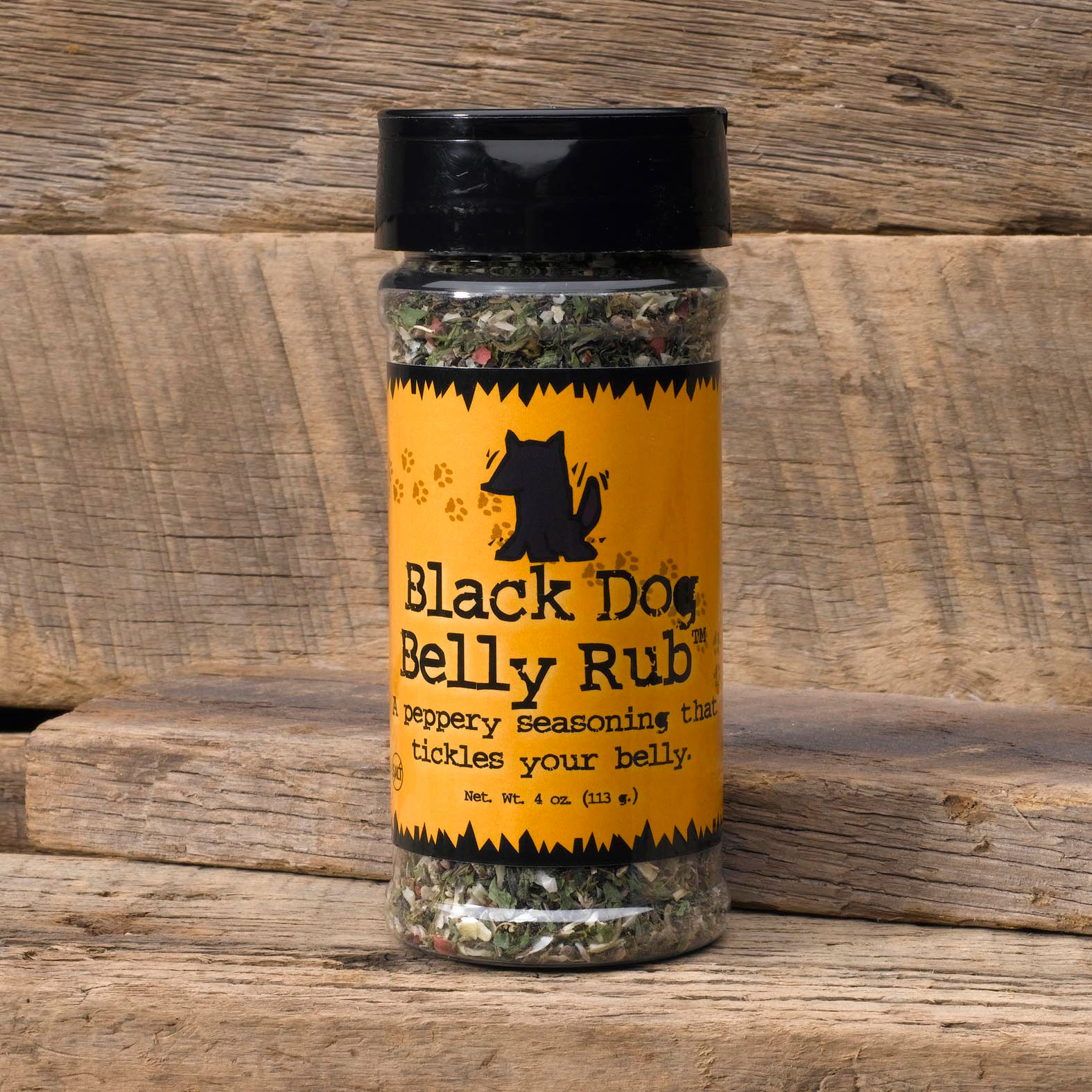 Black Dog Belly Rub bottle