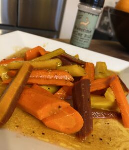 Savory Heirloom Carrots with Spiced Cider Glaze